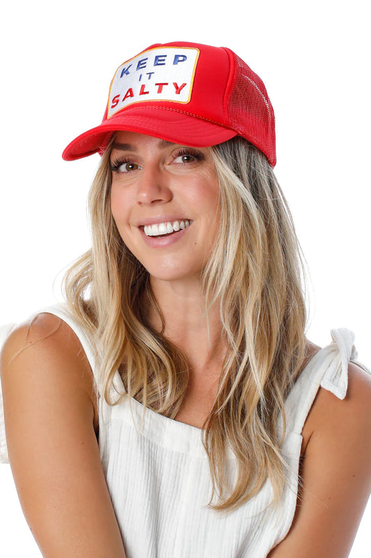 Keep It Salty Trucker Hat in Red